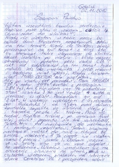 VW Passat oil taking